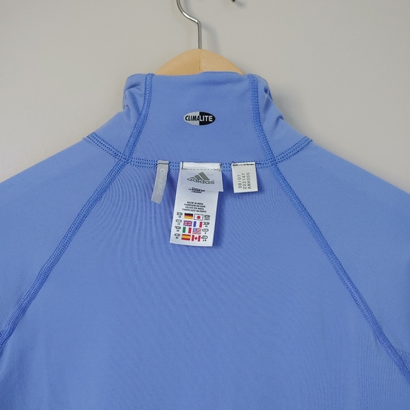 Adidas Reversible Jacket Climalite Size Large Cornflower Blue Black - Picture 13 of 16